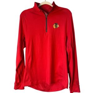 Levelwear Chicago Blackhawks NHL Pullover Quarter Zip‎ Red Small